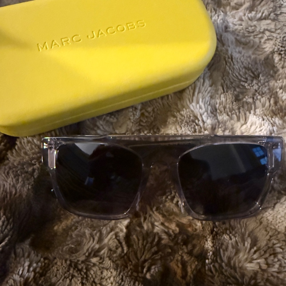 Marc Jacobs Transparent Frame Sunglasses with Dark Lenses